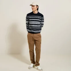 Jules Pull col rond rayé jacquard- Pull