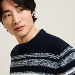 Jules Pull col rond rayé jacquard- Pull