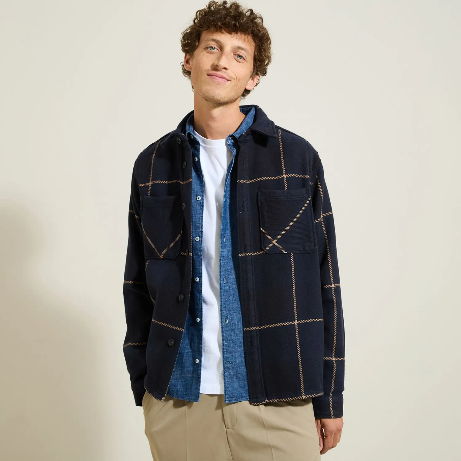 Jules Surchemise en coton à carreaux- Surchemise|Chemise