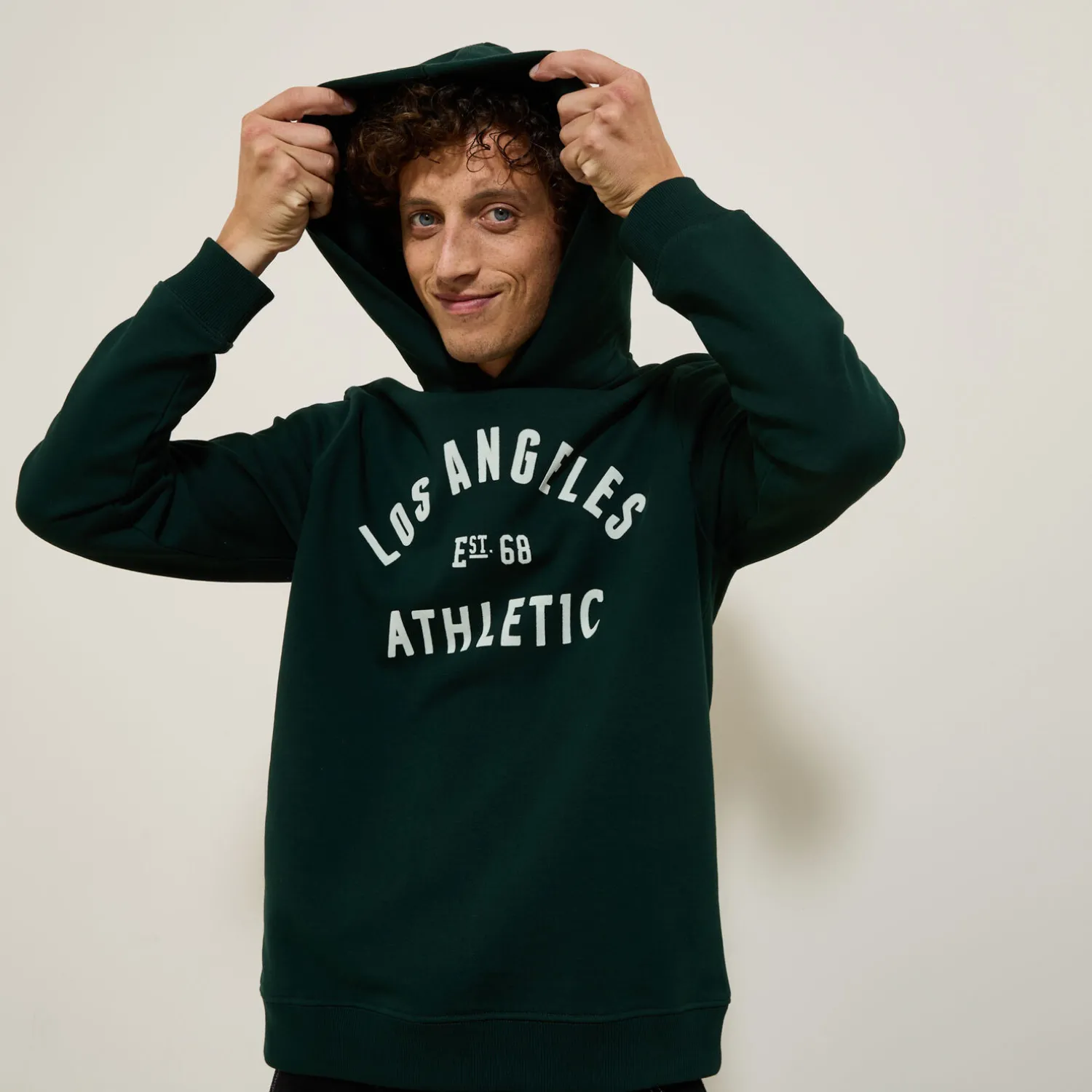 Jules Sweat à capuche imprimé devant avec flocage- Sweat