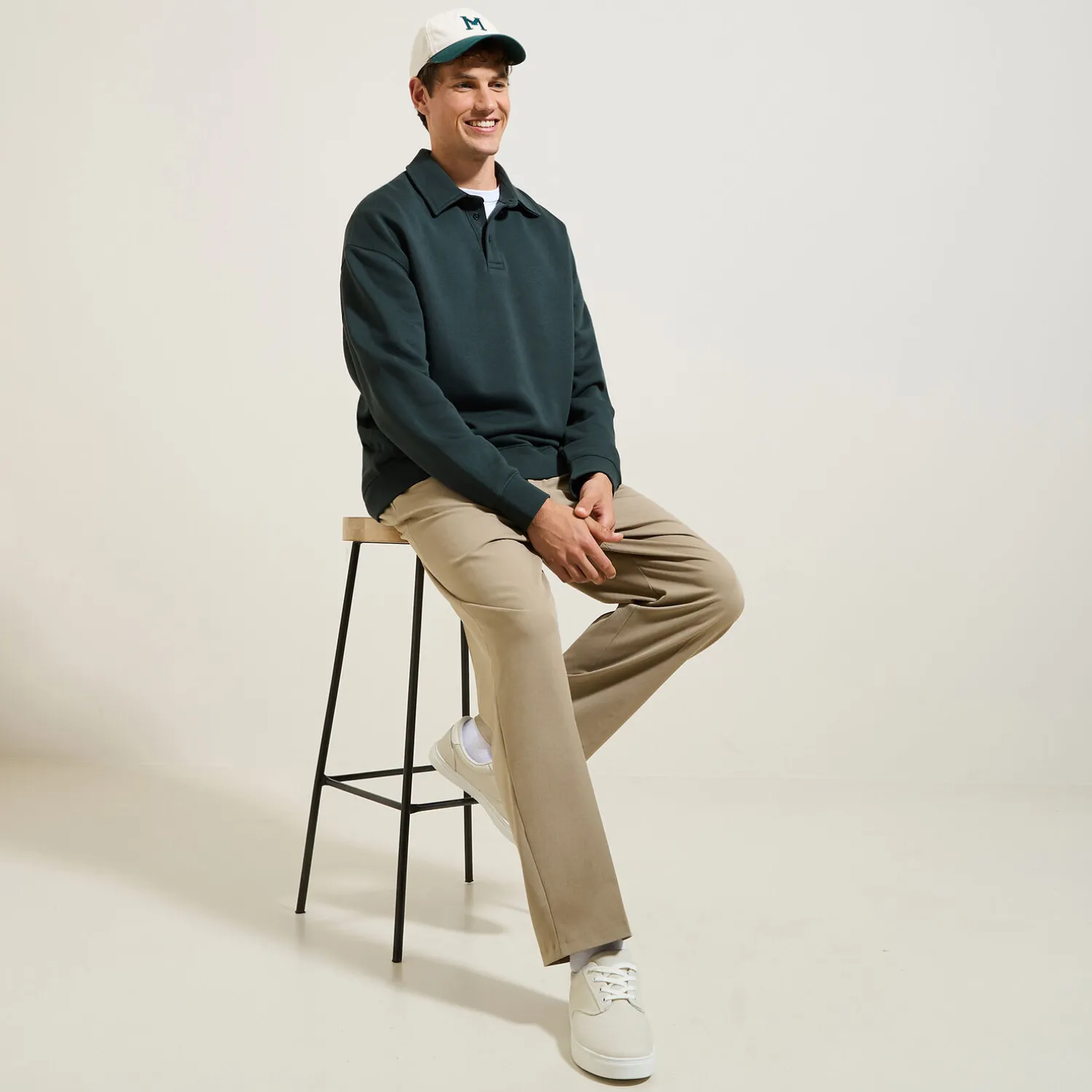 Jules Sweat col polo relax uni- Polo|Sweat