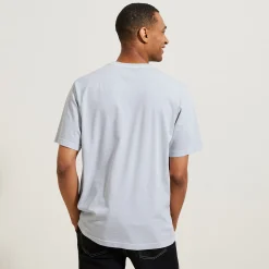 Jules Tee shirt col rond imprimé poitrine en coton- T-shirt