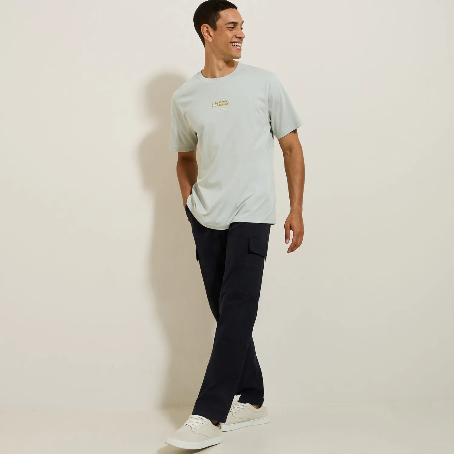 Jules Tee shirt col rond imprimé en coton- T-shirt