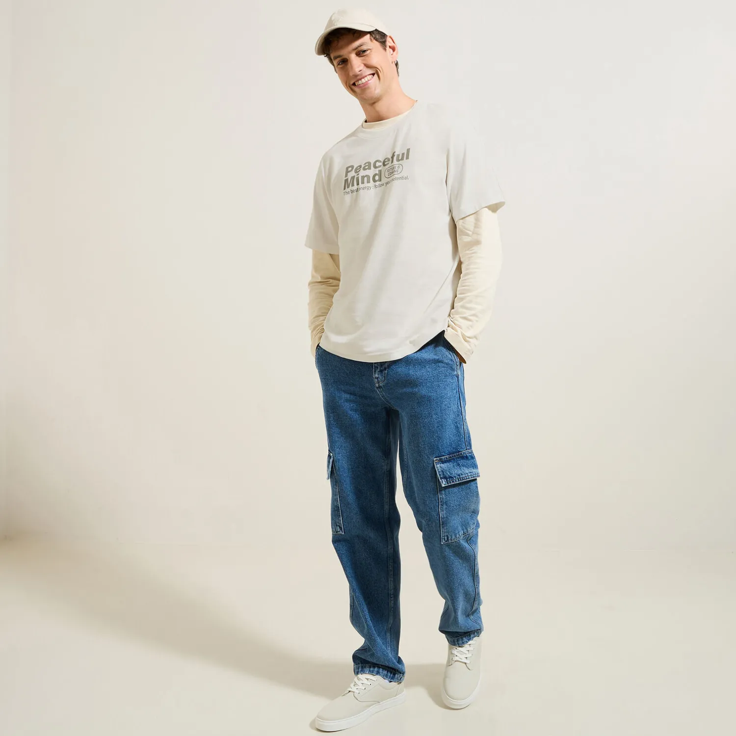 Jules Tee shirt col rond imprimé en coton- T-shirt