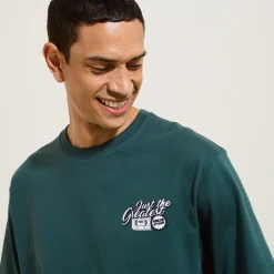 Jules Tee shirt col rond imprimé en coton- T-shirt