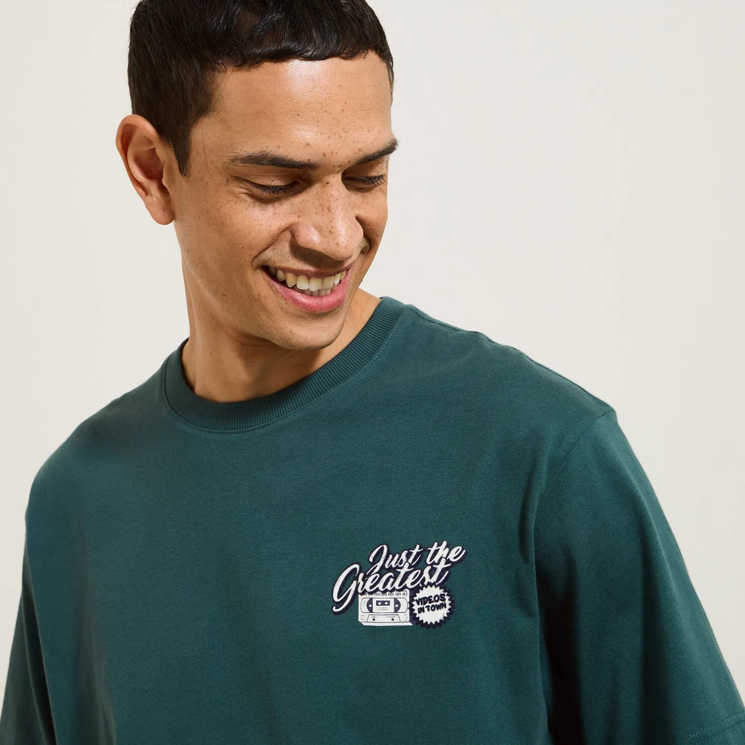 Jules Tee shirt col rond imprimé en coton- T-shirt