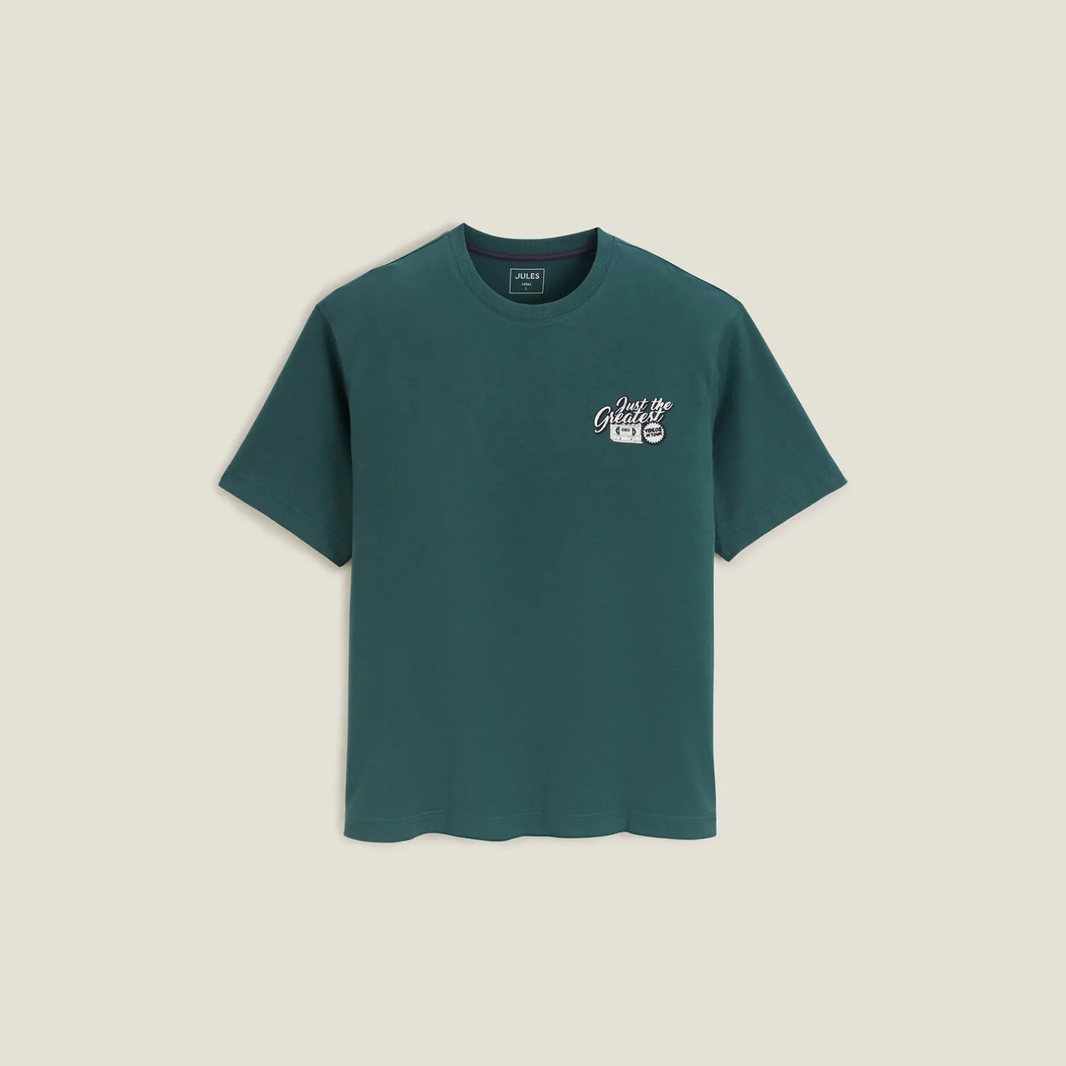 Jules Tee shirt col rond imprimé en coton- T-shirt