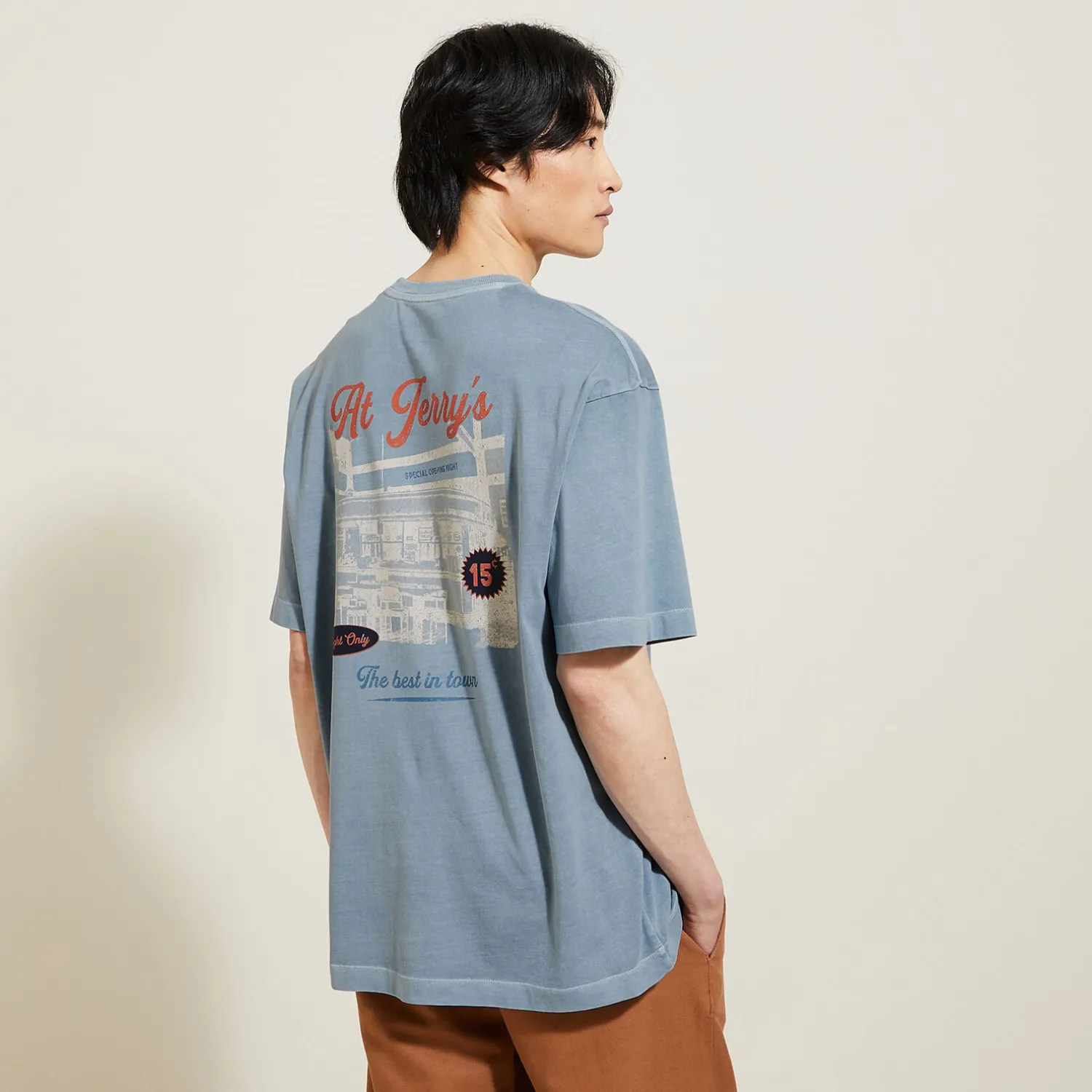 Jules Tee shirt col rond imprimé en coton- T-shirt