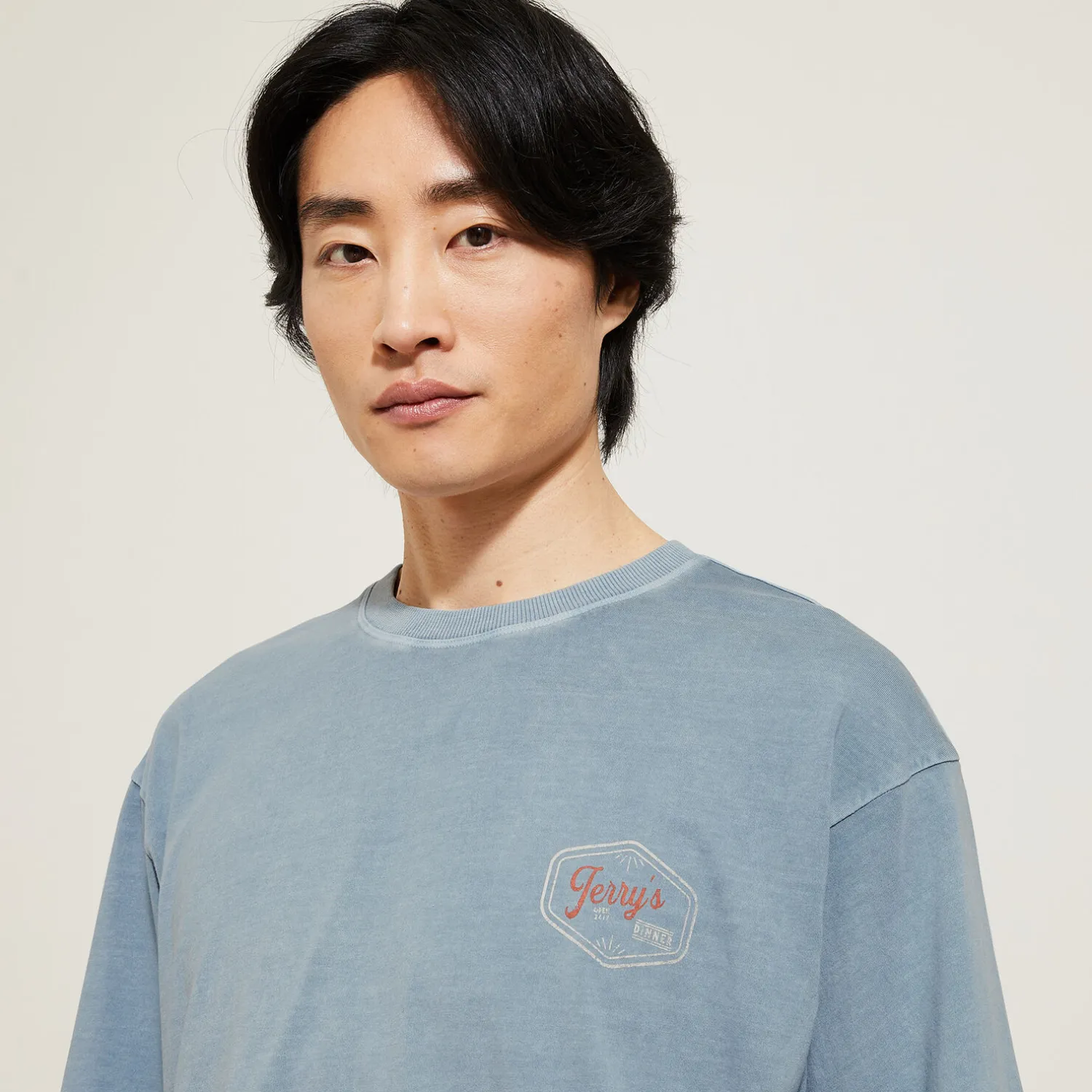 Jules Tee shirt col rond imprimé en coton- T-shirt