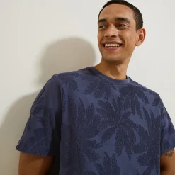 Jules Tee shirt col rond imprimé matière éponge- T-shirt