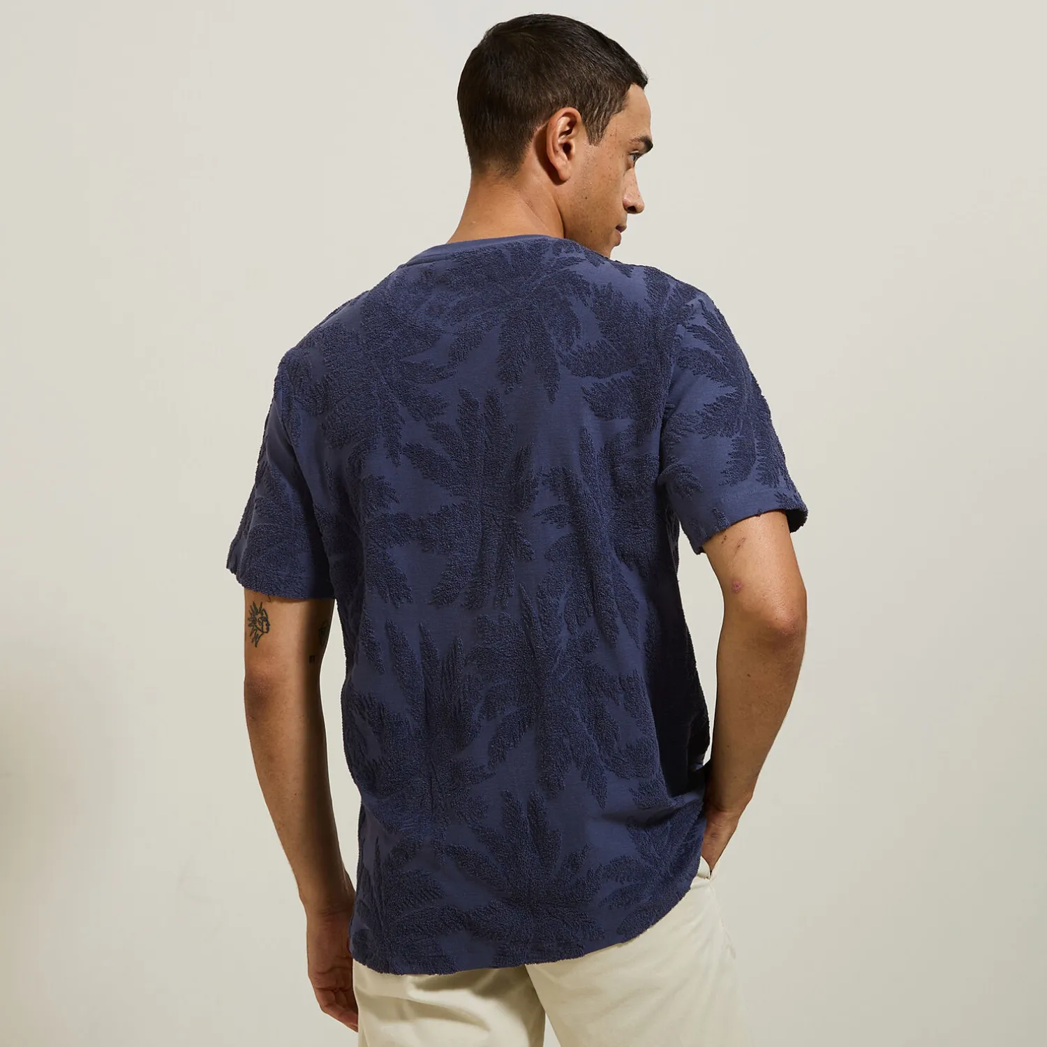 Jules Tee shirt col rond imprimé matière éponge- T-shirt