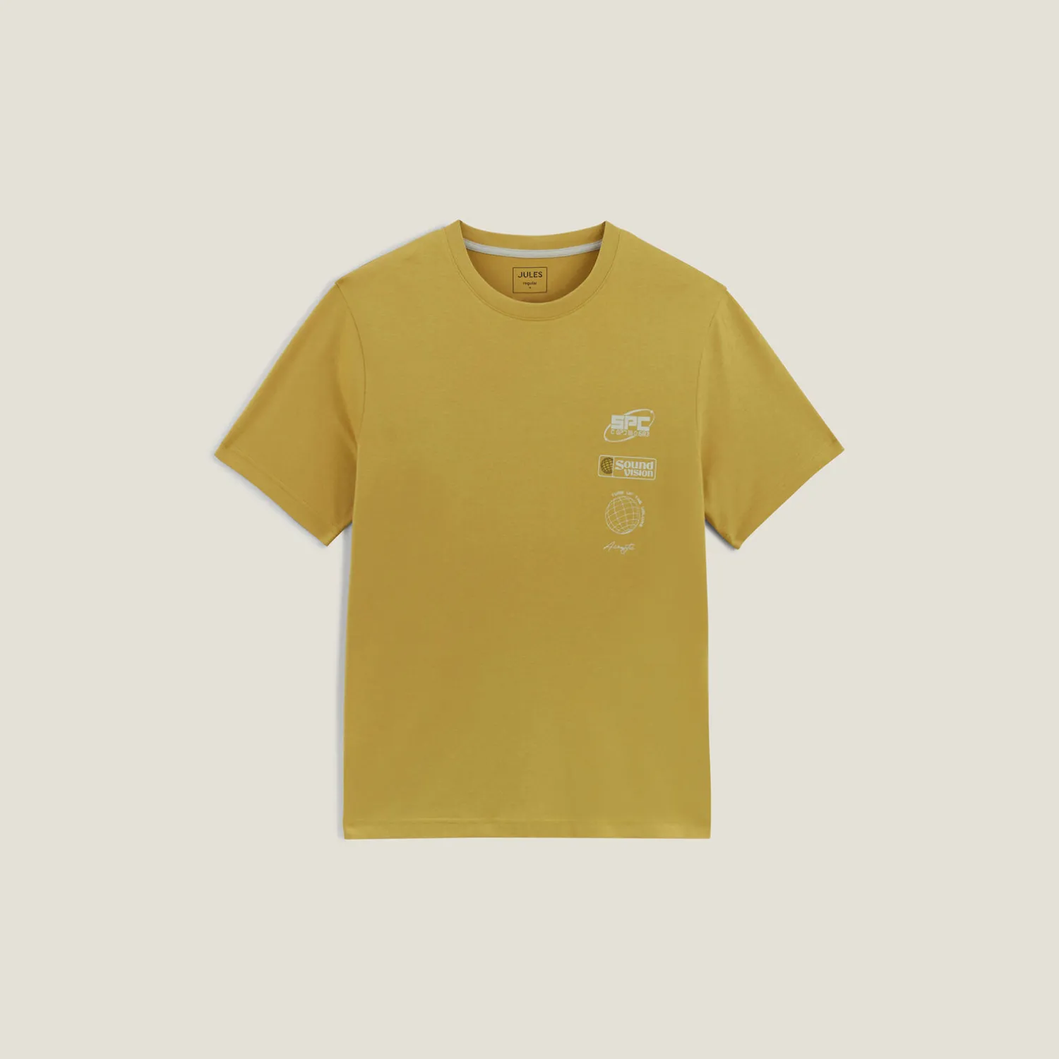 Jules Tee shirt col rond imprimé en coton- T-shirt