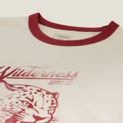 Jules Tee shirt col rond imprimé colletage contrasté- T-shirt