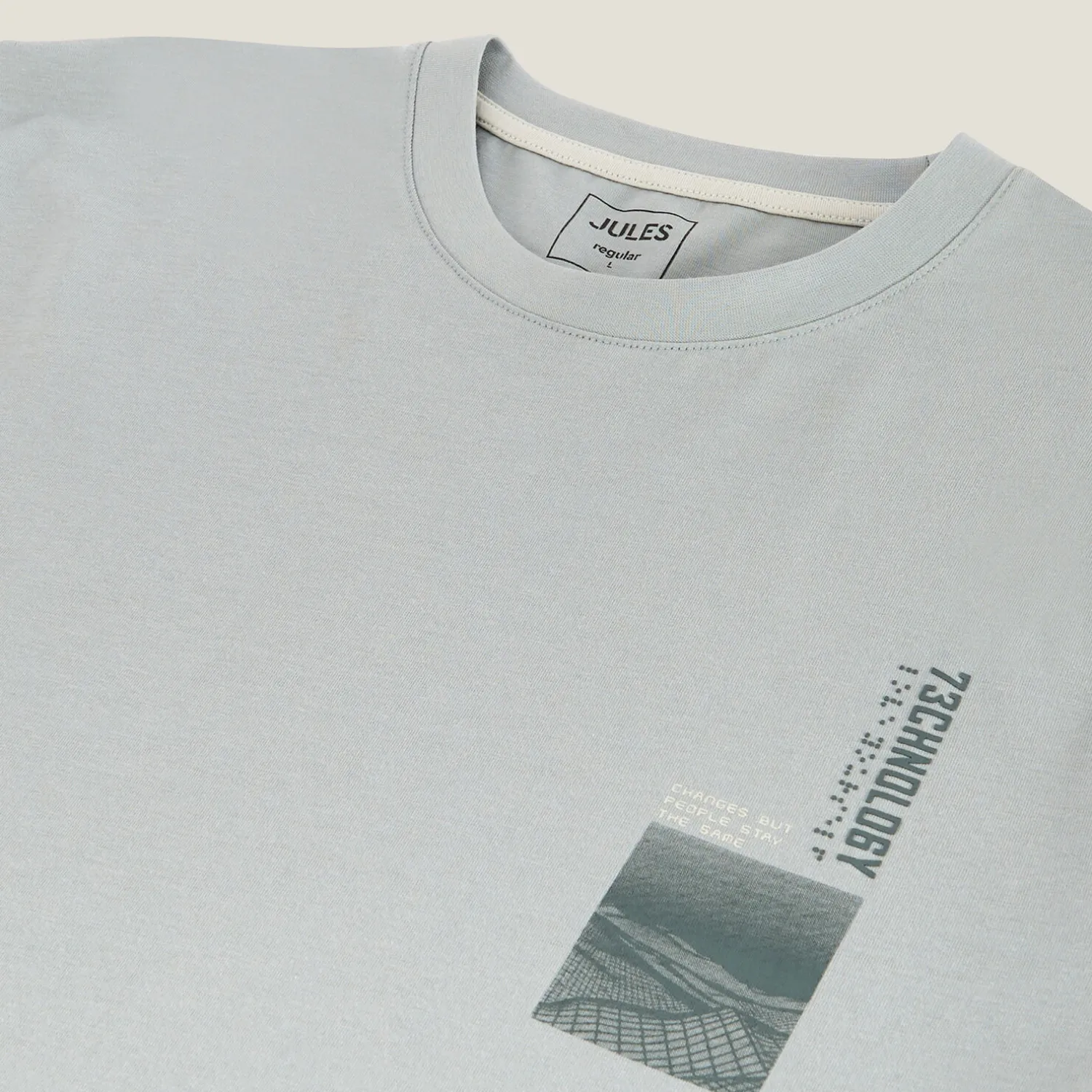 Jules Tee shirt col rond imprimé en coton- T-shirt