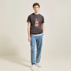 Jules Tee shirt col rond imprimé placé devant- T-shirt