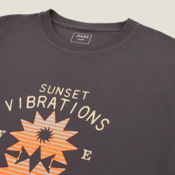 Jules Tee shirt col rond imprimé placé devant- T-shirt