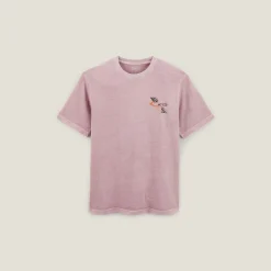 Jules Tee shirt col rond imprimé poitrine en coton- T-shirt