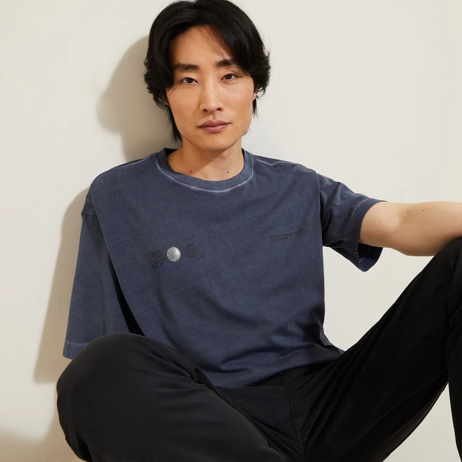 Jules Tee shirt col rond imprimé en coton- T-shirt