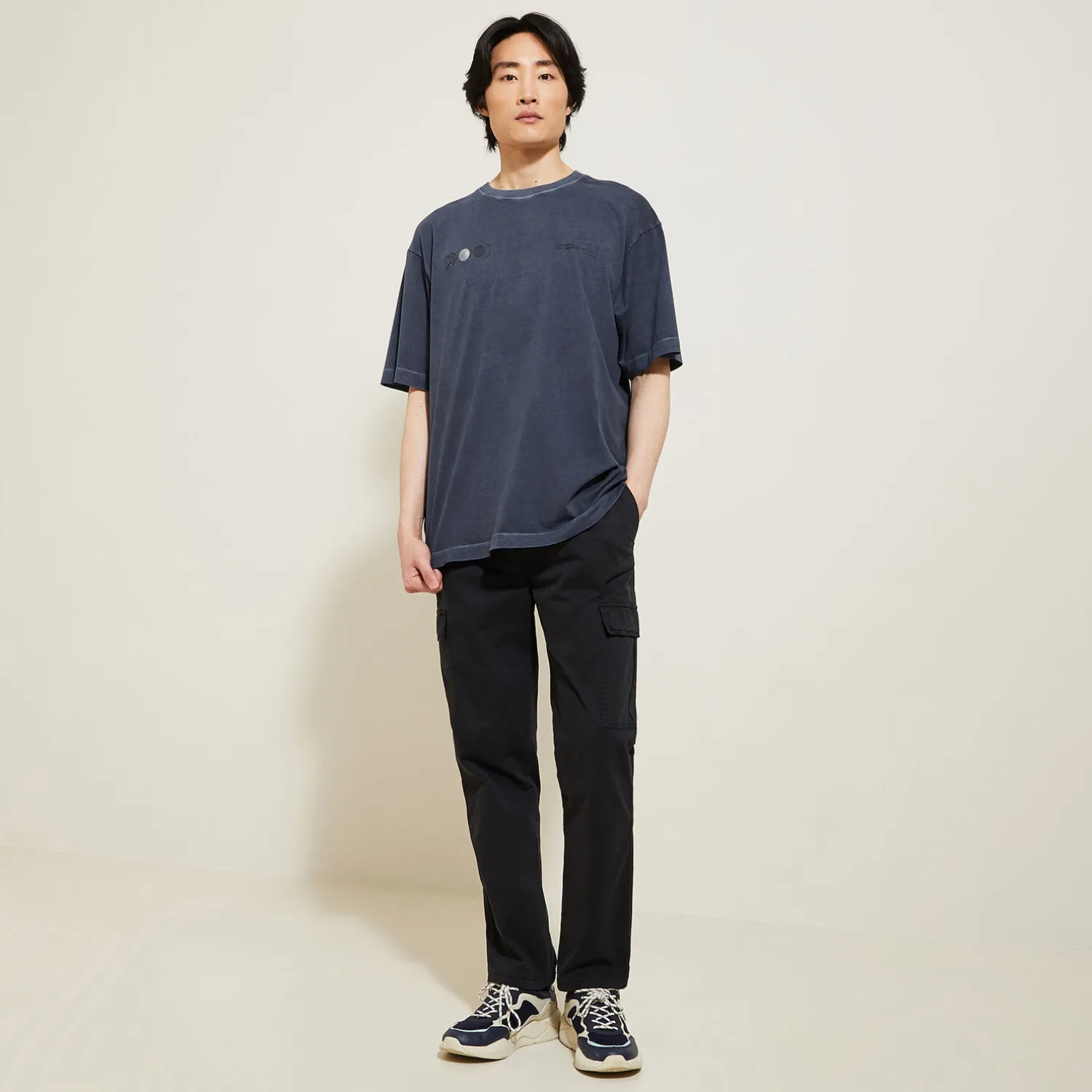 Jules Tee shirt col rond imprimé en coton- T-shirt