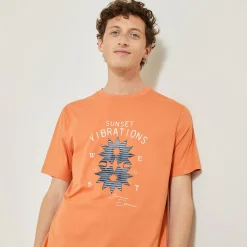 Jules Tee shirt col rond imprimé placé devant- T-shirt