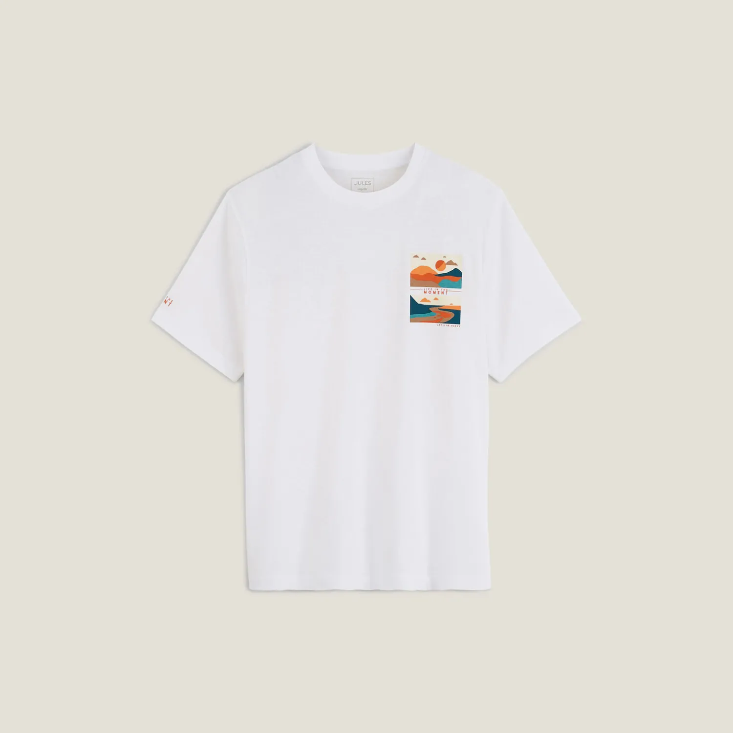 Jules Tee shirt col rond imprimé placé paysage- T-shirt