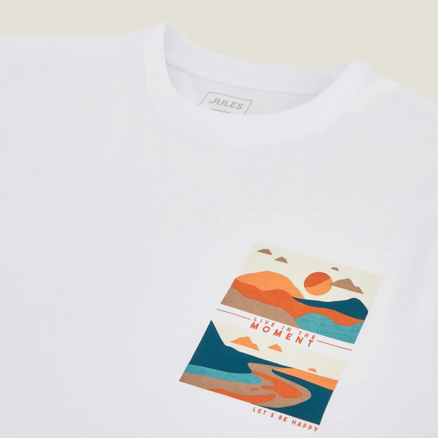 Jules Tee shirt col rond imprimé placé paysage- T-shirt