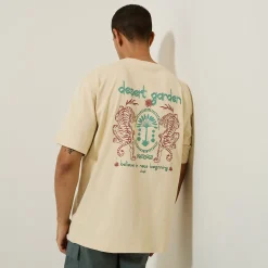 Jules Tee shirt col rond imprimé tigre en coton- T-shirt