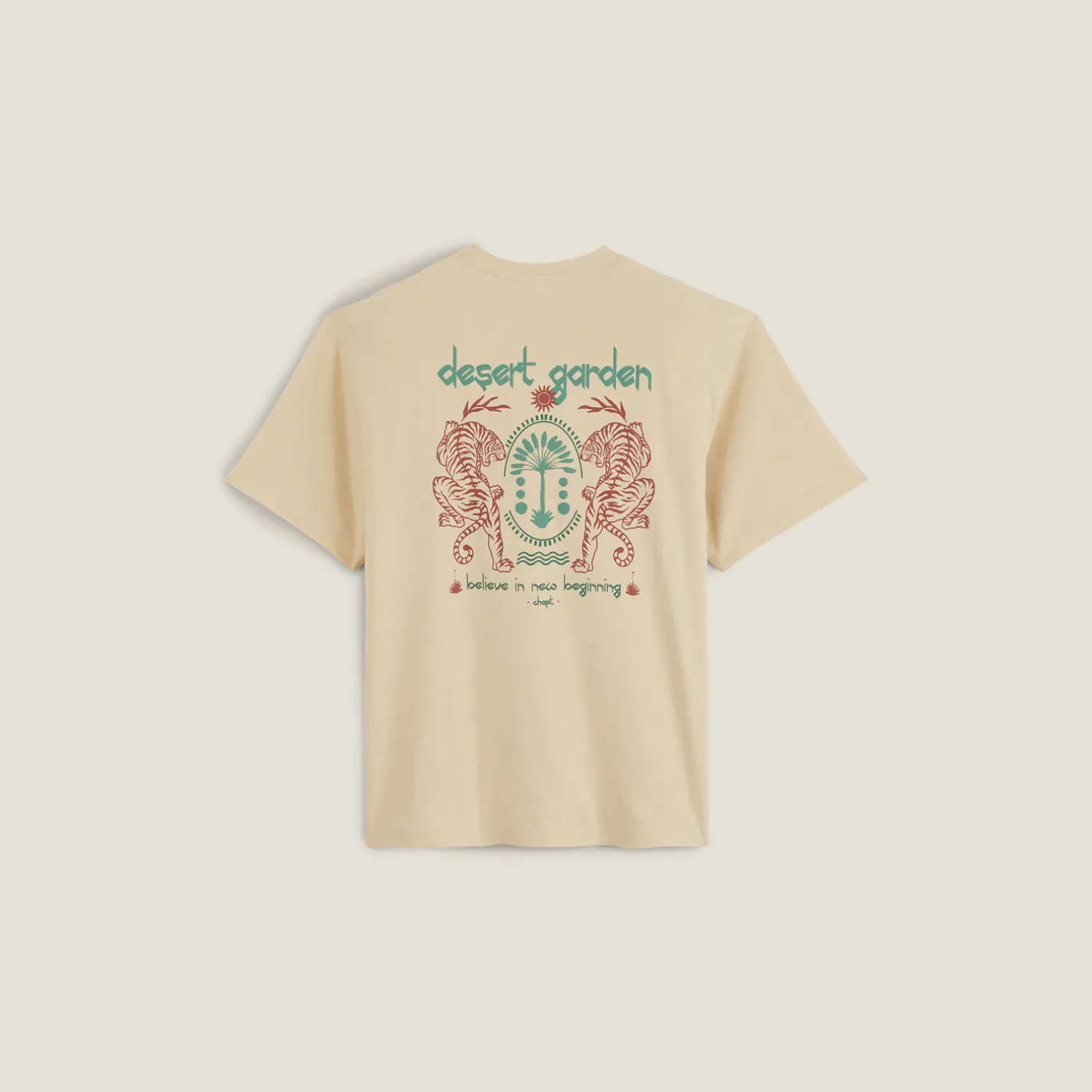 Jules Tee shirt col rond imprimé tigre en coton- T-shirt