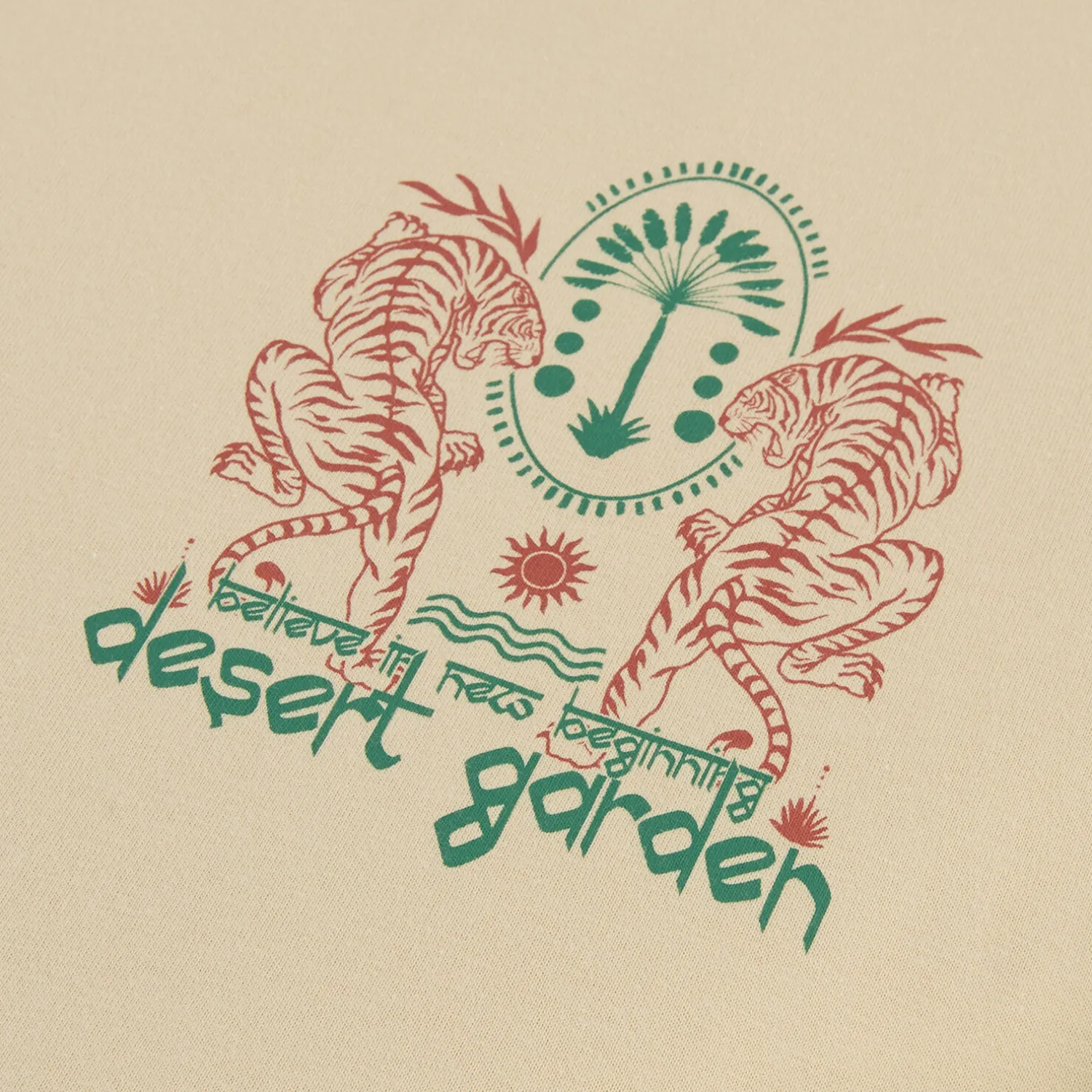 Jules Tee shirt col rond imprimé tigre en coton- T-shirt