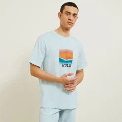 Jules Tee shirt col rond imprimé paysage- T-shirt