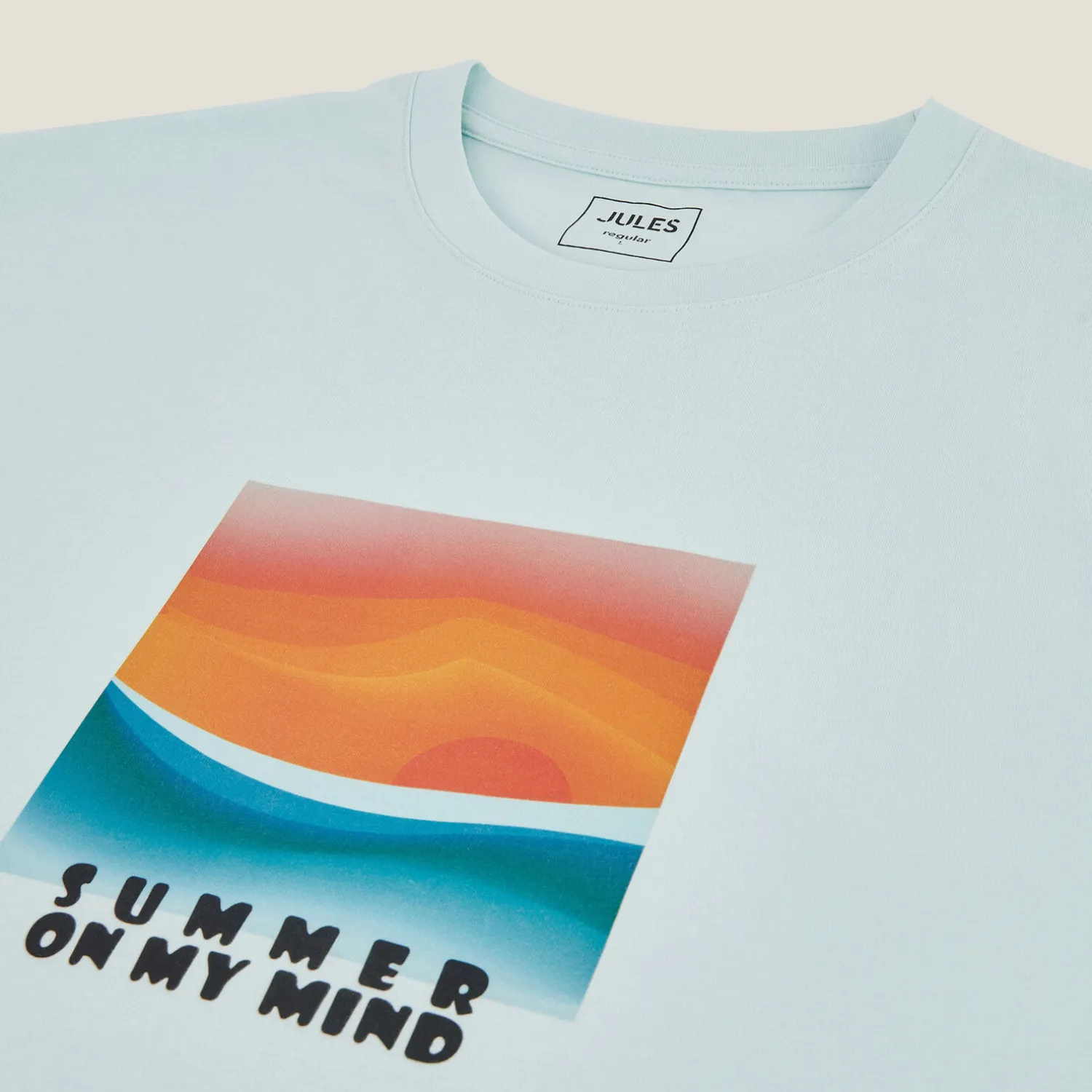 Jules Tee shirt col rond imprimé paysage- T-shirt