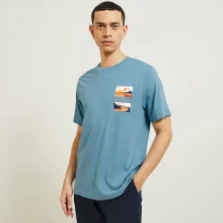 Jules Tee shirt col rond imprimé placé paysage- T-shirt