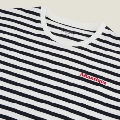 Jules Tee shirt col rond marinière brodé- T-shirt