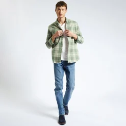 Jules Tee shirt col tunisien matière flammée- T-shirt