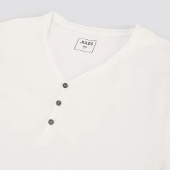 Jules Tee shirt col tunisien matière flammée- T-shirt