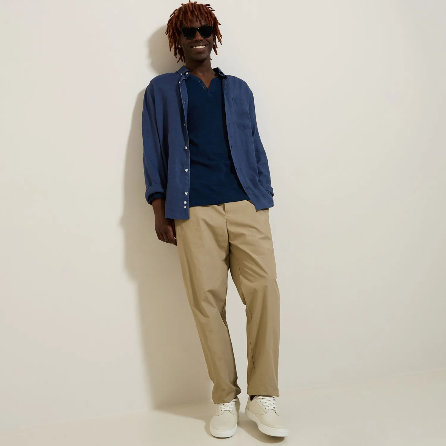 Jules Tee shirt col tunisien manches longues- T-shirt