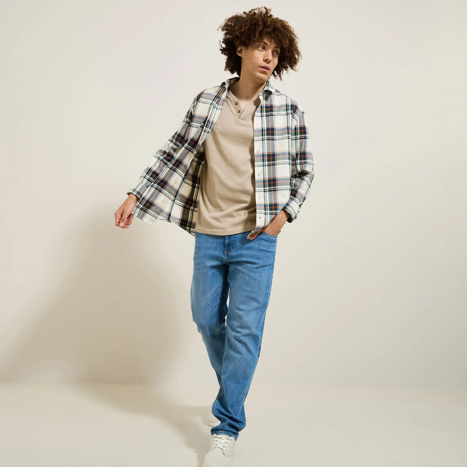 Jules Tee shirt col tunisien manches longues- T-shirt