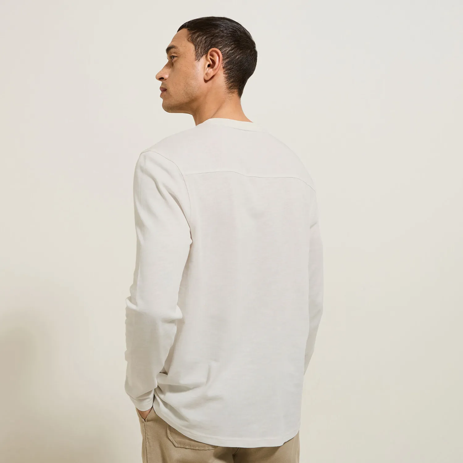 Jules Tee shirt col tunisien manches longues- T-shirt