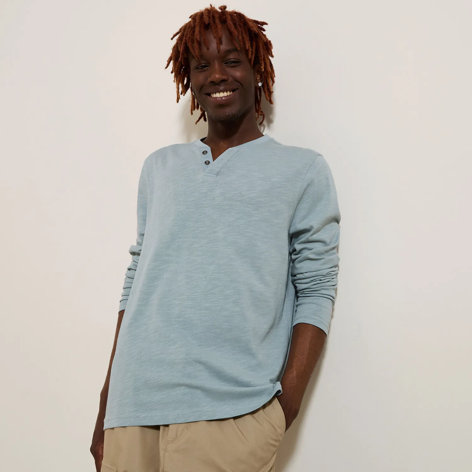 Jules Tee shirt col tunisien manches longues- T-shirt