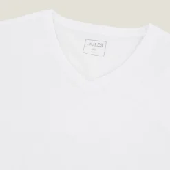 Jules Tee shirt col V en coton elasthanne- T-shirt