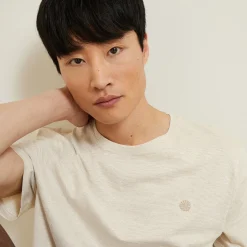 Jules Tee shirt effet microrayé broderie poitrine- Smart Casual|T-shirt