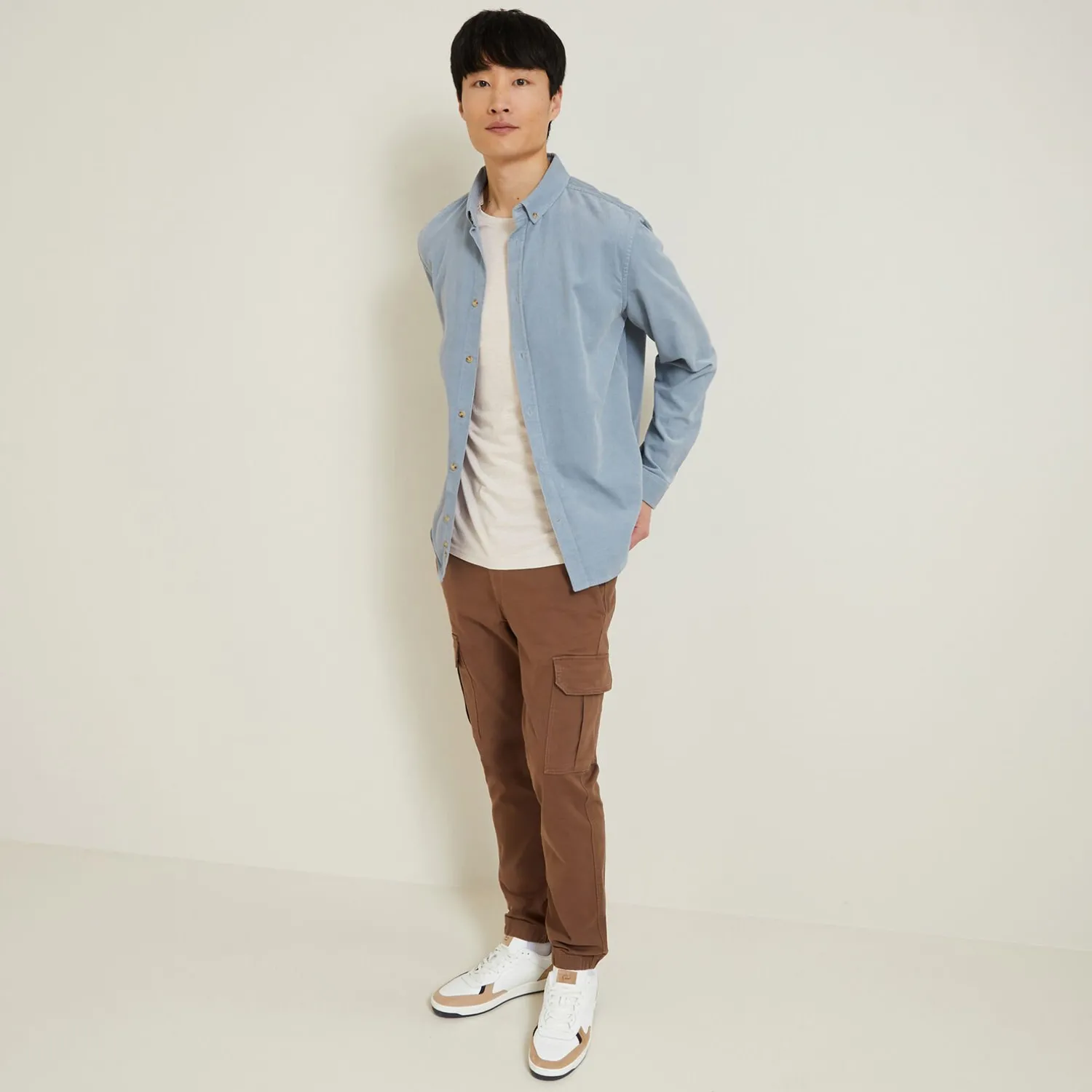 Jules Tee shirt effet microrayé broderie poitrine- Smart Casual|T-shirt