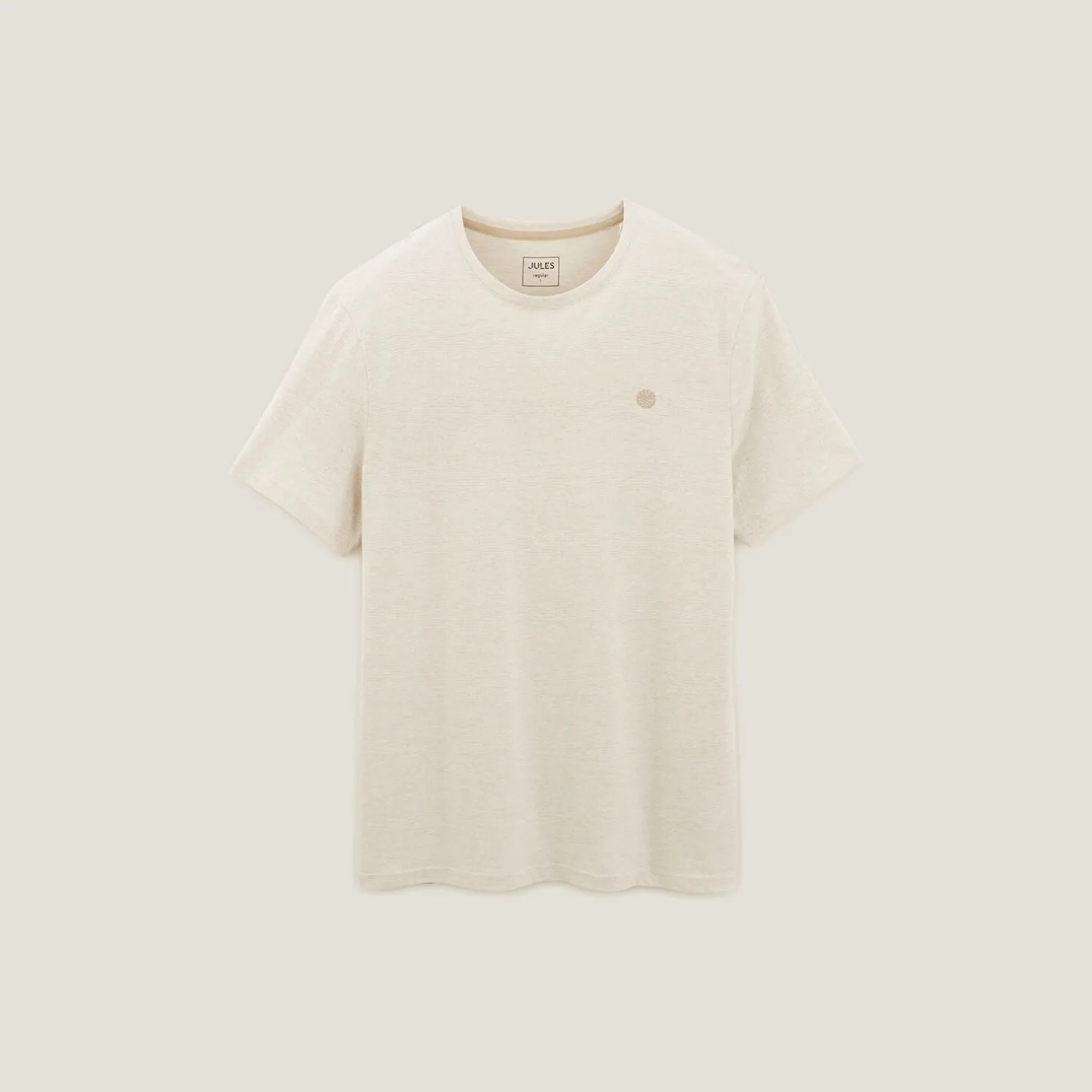 Jules Tee shirt effet microrayé broderie poitrine- Smart Casual|T-shirt