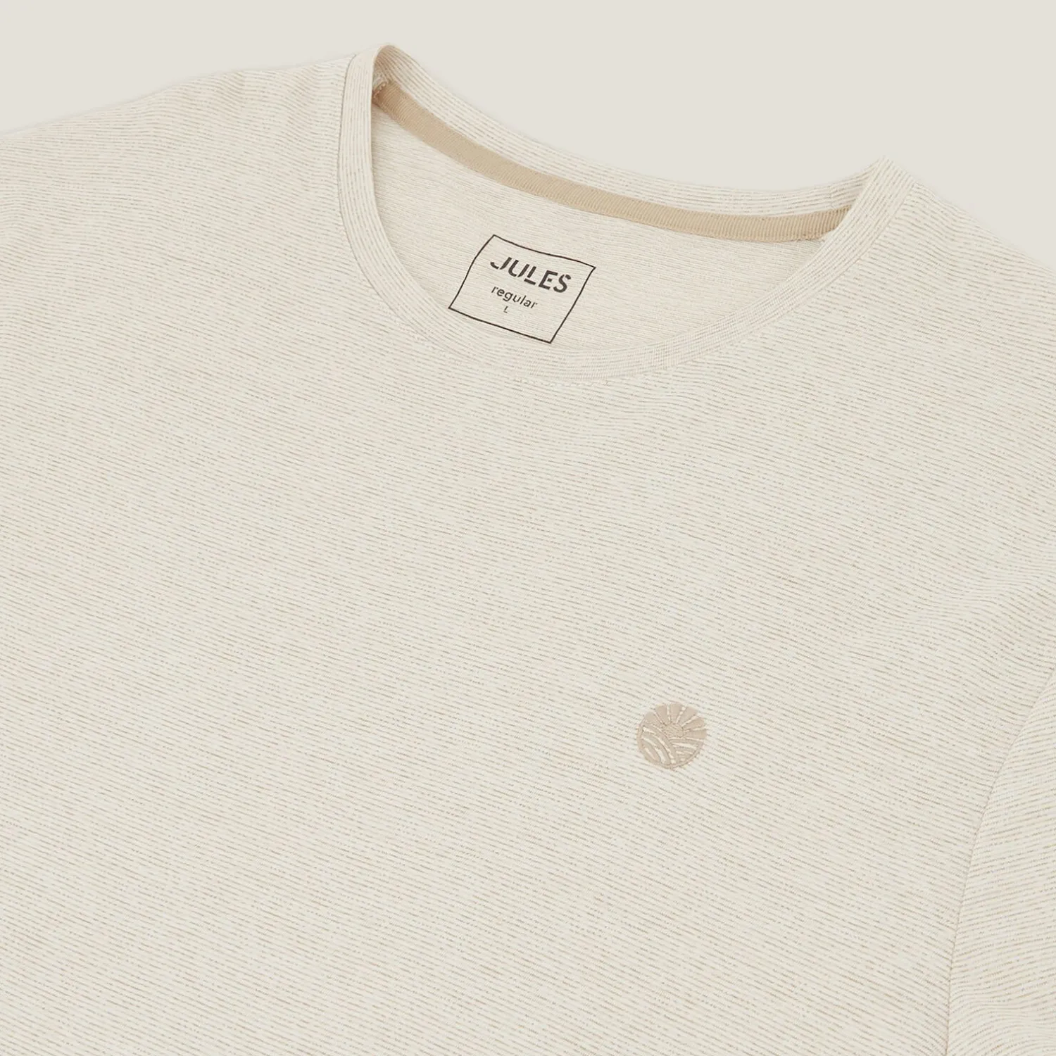 Jules Tee shirt effet microrayé broderie poitrine- Smart Casual|T-shirt