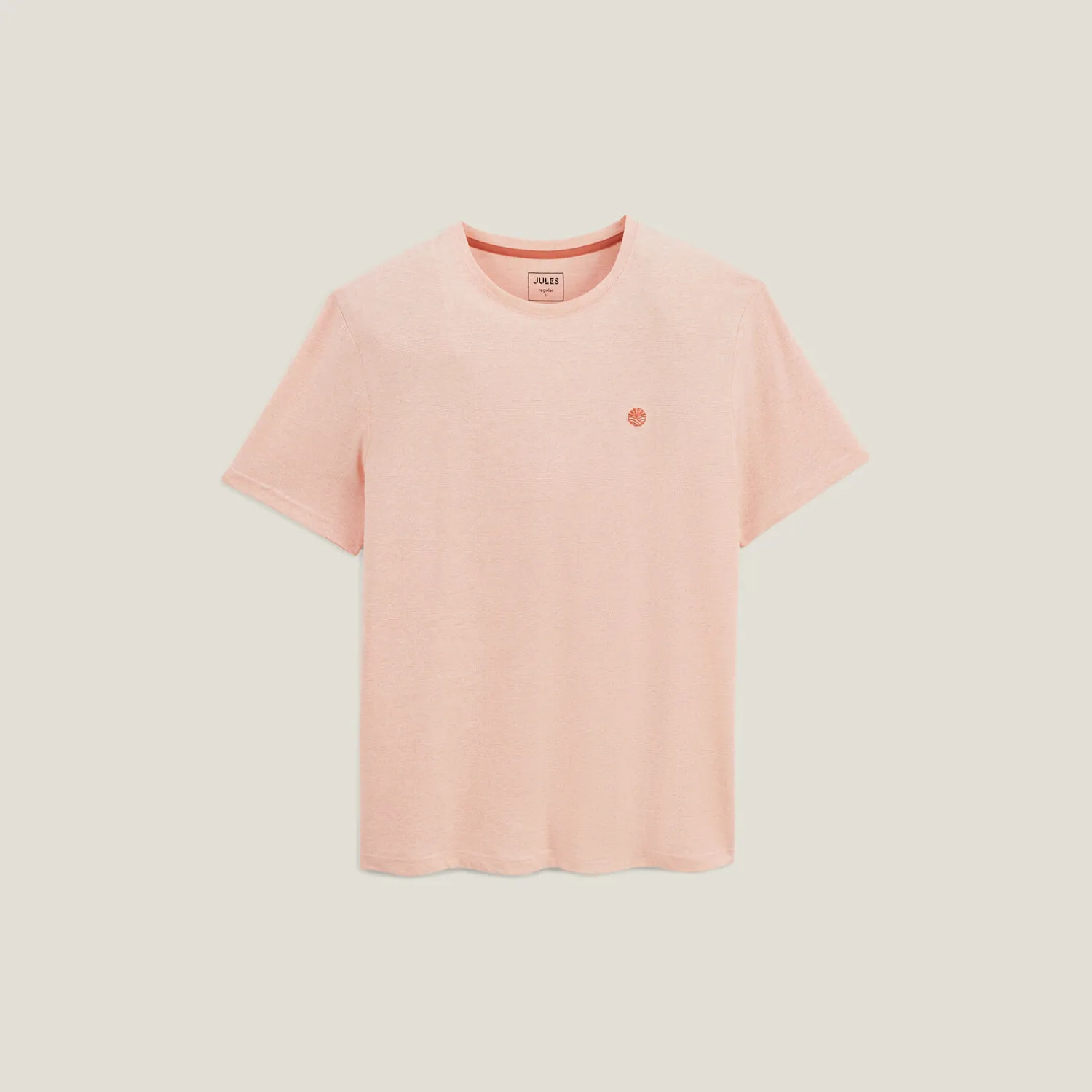 Jules Tee shirt effet microrayé broderie poitrine- T-shirt