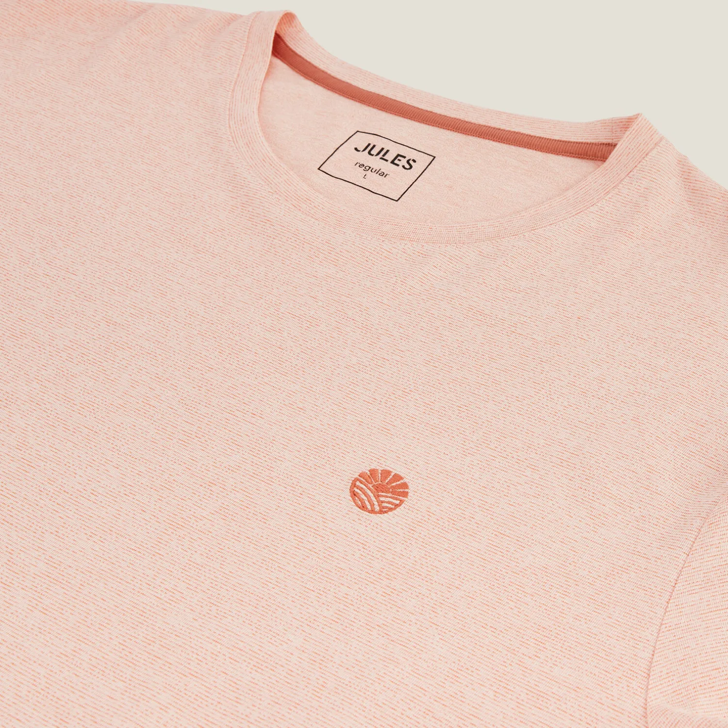 Jules Tee shirt effet microrayé broderie poitrine- T-shirt