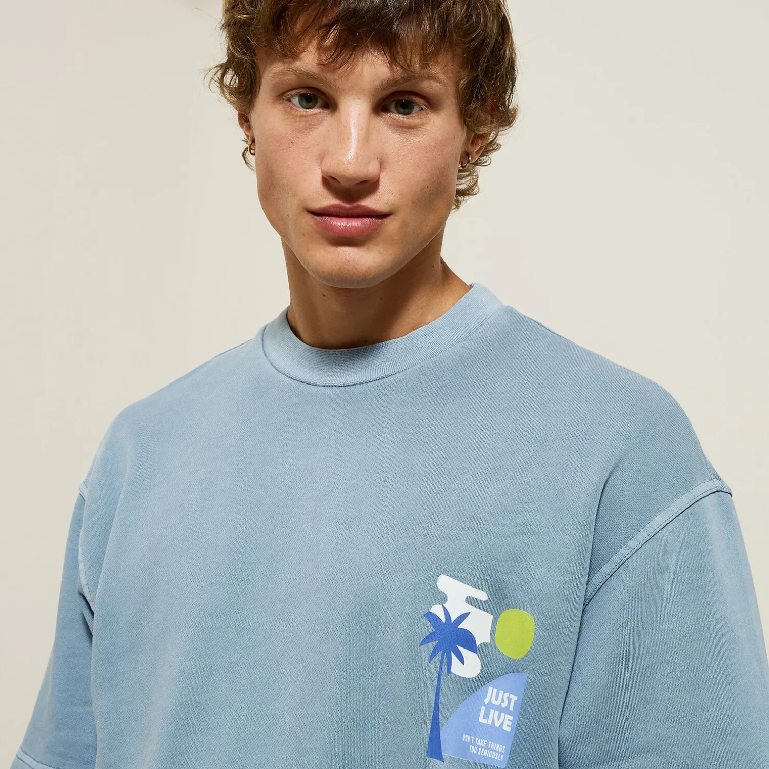 Jules Tee shirt imprimé en molleton- T-shirt