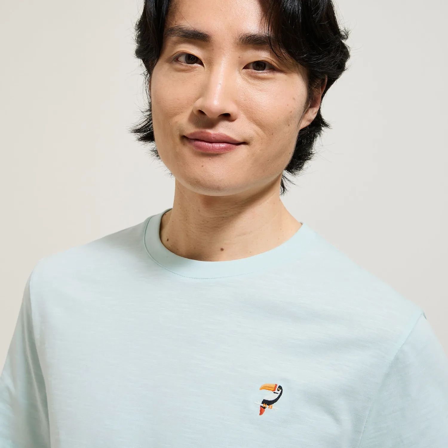 Jules Tee shirt matière flammée broderie poitrine- T-shirt