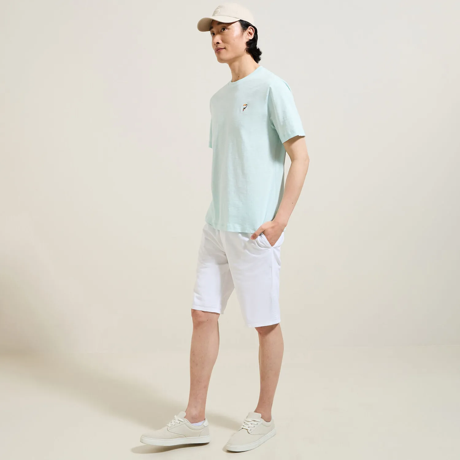 Jules Tee shirt matière flammée broderie poitrine- T-shirt