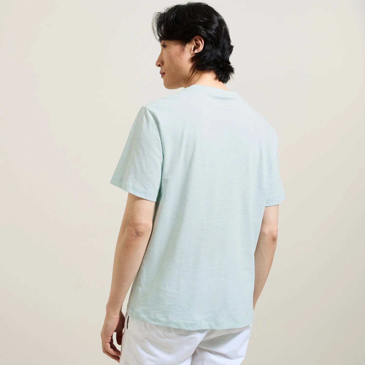 Jules Tee shirt matière flammée broderie poitrine- T-shirt